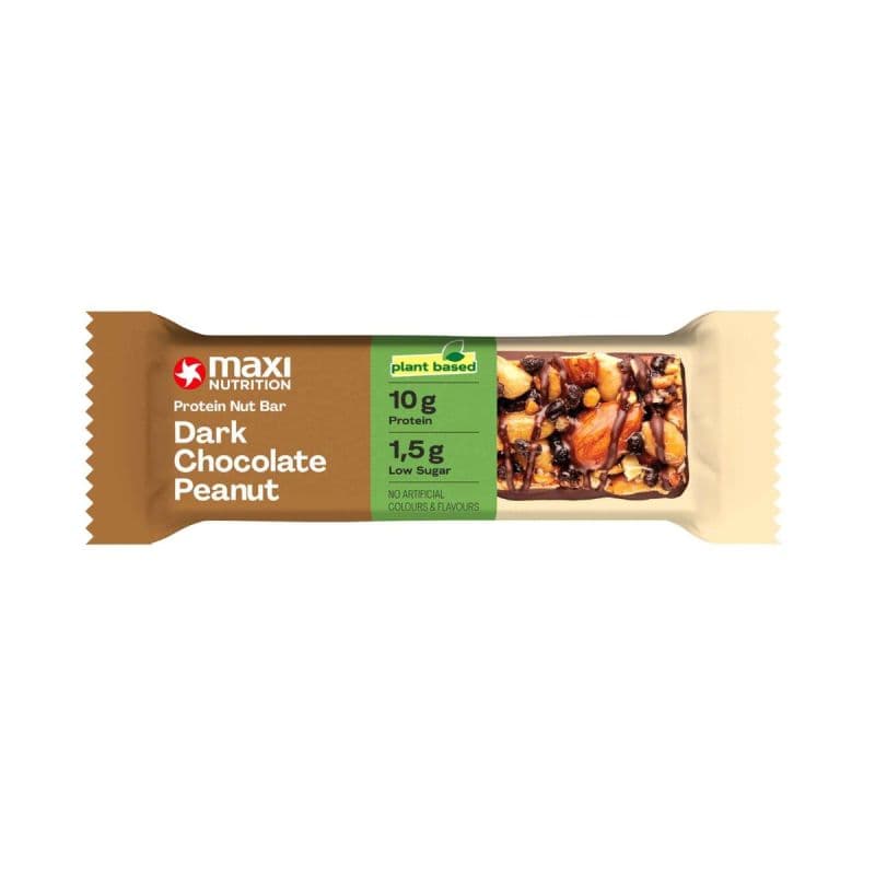 Baton proteic cu ciocolata amaruie si arahide- Dark Chocolate Peanut Maxi Nutrition
