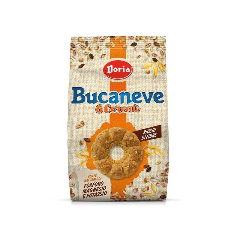 Biscuiți bogați în fibre cu 6 cereale Bucaneve 300g Doria