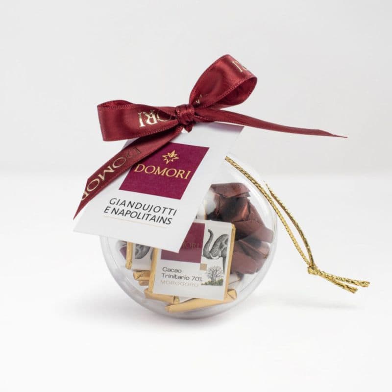 Decoratiune de Crăciun cu praline asortate Domori 100 g – Cadou premium din ciocolată artizanala