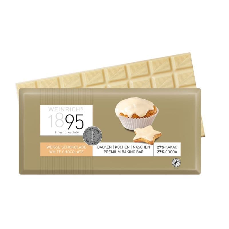 Ciocolată albă de menaj pentru deserturi 27% cacao 250g Weinrich 1895