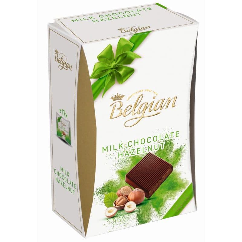 Pătrățele de ciocolată cu lapte și alune TheBelgian