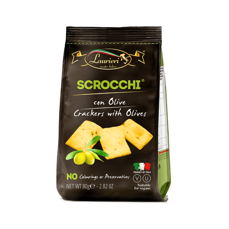 Scrocchi Crackers cu masline verzi - Green Olives, Laurieri