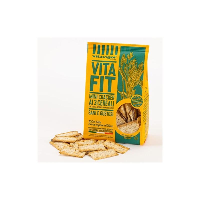Mini crackerși cu 3 cereale: secară, ovaz si hrișcă Vita Fit Vitavigor