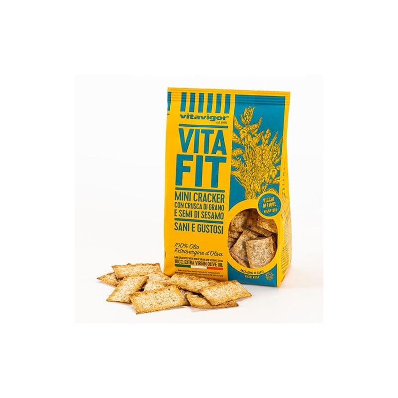 Mini crackerși cu tarâțe de grâu și semințe de susan Vita Fit Vitavigor