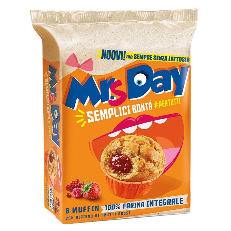 Muffin integral fără lactoză cu umplutură de fructe de pădure Mr. Day