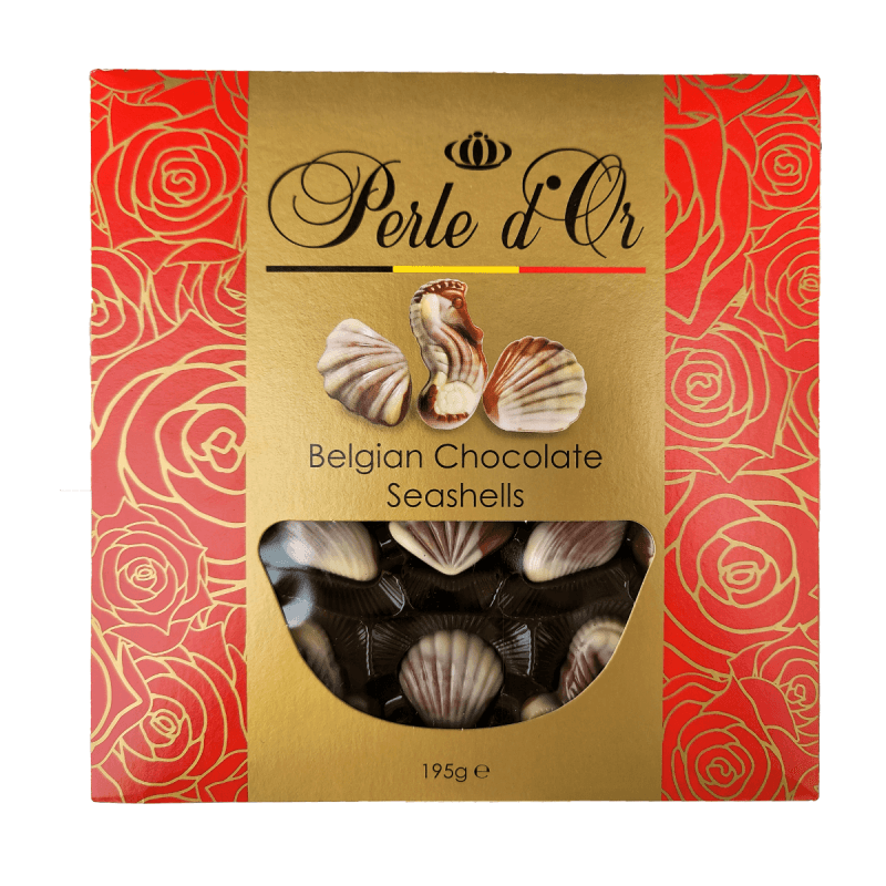 Bomboane de ciocolata belgiana în forma de fructe de mare Perle D'Or