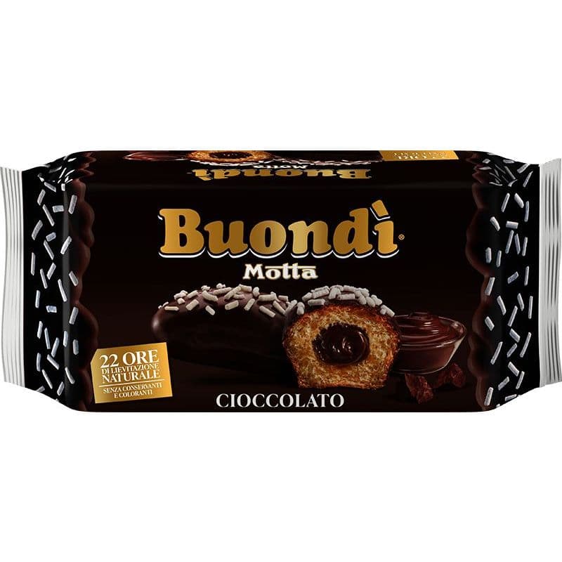 Prajiturică cu ciocolată si glazură de ciocolată Motta Buondi 298g - 6 buc