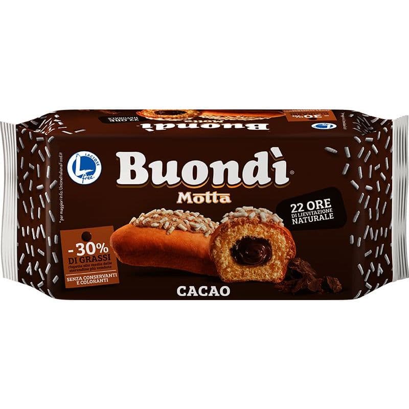 Prajiturică fără lactoză cu ciocolată Motta Buondi 298g -6 buc